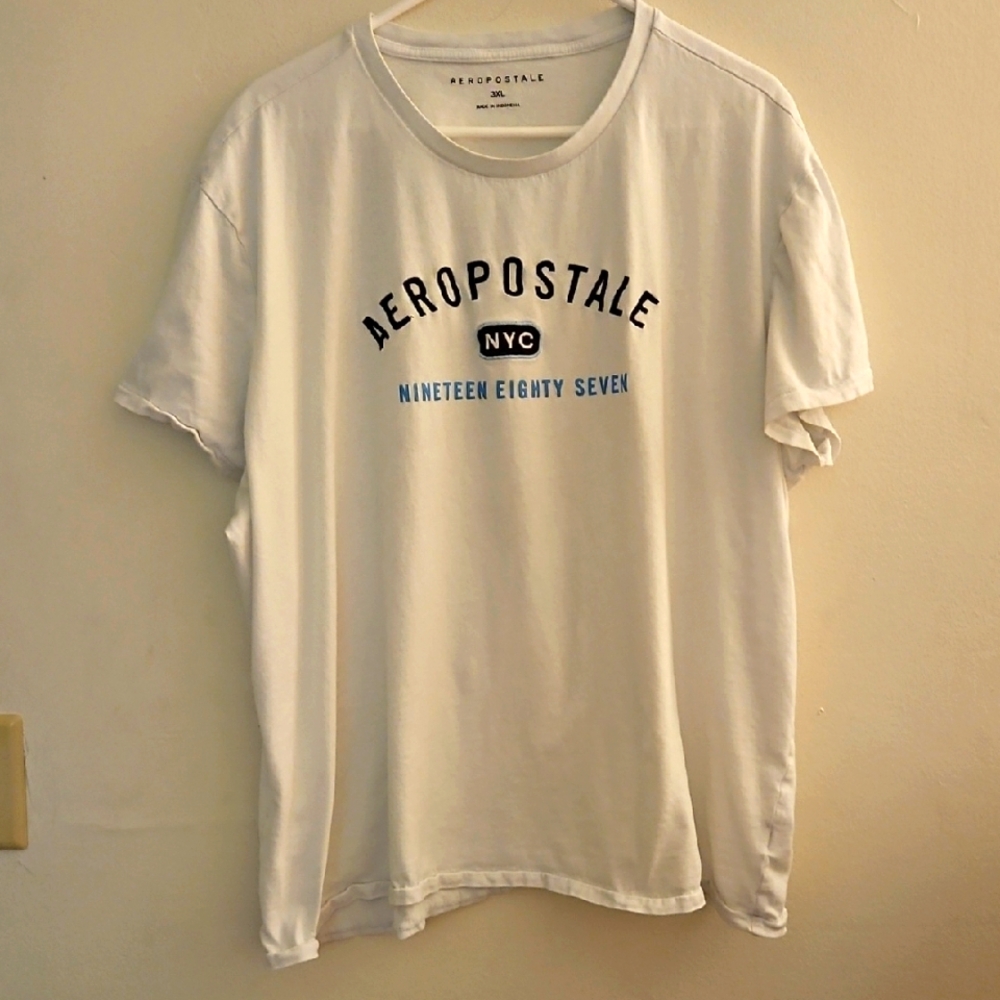 3XL Aeropostale White Graphic T-Shirt for Men